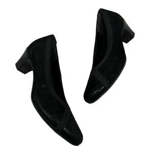 Munro Hanna Office Pump Metallic Black Heels Size 7.5 Narrow 7.5N